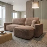 Masseno Ecksofa NERI T mit Schlaffunktion L-Form, Sofa mit Bettkasten,