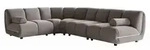 KAWOLA Modulsofa LAYLA Ecksofa 4 Module 2 Armlehnkissen Velvet taupe - Taupe