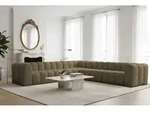 Ecksofa Designersofa SOLVIE XL in Stoff Moly Moosgr&uuml;n Seite Universal - Gr&uuml;n