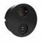 HPF elektrische Steckdose mit USB-C und USB-A, Schuko Anschluss in schwarz-matt...