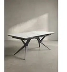 Esszimmertisch 180 - 260 cm Ausziehbar Keramik Glas Wei&szlig;, Keramiktisch...
