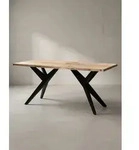 Esszimmertisch 180x90x76 cm Akazie Massivholz Metall Esstisch Loft-Style,