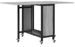 vidaXL Faltbarer Esstisch mit Rollen 130 x 80 x 76,5 cm Stahl PB - Grau