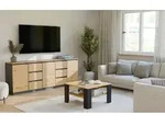 VALMONT Couchtisch &ndash; Eiche, handgefertigt / schwarz - Braun/Schwarz