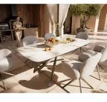 DELIFE Outdoortisch Edge Boot 200x100 cm Keramik Minas Melange Wei&szlig;-Beige