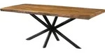 MASSIVMOEBEL24 Baumtisch Mango 200x100x76 natur lackiert / Kreuzgestell anthrazit