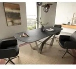 DELIFE Esstisch Edge Boot 180-220x100 cm Keramik Laminam&reg; Nero Greco Anthrazit