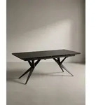 Esszimmertisch 180 - 260 cm Ausziehbar Keramik Glas Schwarz, Keramiktisch Gro&szlig;,