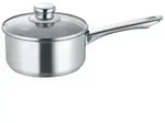 Stieltopf 16 cm inkl. Glasdeckel, Edelstahl, poliert - New Roma