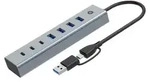 Conceptronic HUBBIES20G 7-Port USB 3.0 Hub, 5Gbps, USB-C x 3, USB-A x 4, USB 3.2 Gen