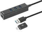 Manhattan 180894, USB 3.2 Gen 1 (3.1 Gen 1) Type-A + Type-C, RJ-45, USB 3.2 Gen 1