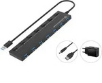 Conceptronic HUBBIES19BP 7-Port USB 3.2 Gen 1 Hub mit 5,0-V-/3,0-A-Netzteil, USB-A