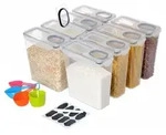 Relaxdays Vorratsdosen 8er Set, mit Deckel, luftdicht, M&uuml;slidose 3,7L, mit...