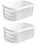 2x Aufschnittboxen K&uuml;hlschrank mit Deckel je 3 Lagen 6 x 550 ml Wurst K&auml;se