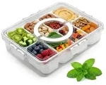 Kunststoff Snackbox auslaufsicher mit 8 Schalen und Deckel - 31 x 24 cm - Snack