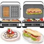 TurboTronic Kontaktgrill - CG1W - 2000 W, wechselbare Platten f&uuml;r belgische...