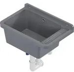 QLS Ausgussbecken 50x34 cm aus Kunststoff mit Siphon Grau Garage Werkstatt...