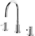 BELIANI Wasserhahn Silber aus Messing Chrom mit zwei separaten Griffen...