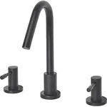 BELIANI Waschbeckenarmatur 3-Loch-Armatur Wasserhahn geschwungene Form Edelstahl