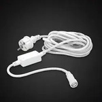 System Profi Netzkabel IP44 Stecker, wetterfest, L&auml;nge 500cm, Kabel wei&szlig; outdoor -
