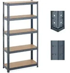 2 x Schwerlastregale, 5 Ebenen, HBT 150x75x30 cm, 875 kg Tragkraft, Lagerregale,