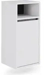 Badschrank Vicco Viola Wei&szlig;/Grau 38 x 80 cm mit W&auml;schkorb, Model 54883 - Wei&szlig;/Grau