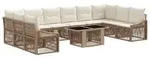 vidaXL Gartensofa-set 11 stk. Beige und Cremewei&szlig; Poly-Rattan - Beige