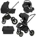BabyLux&reg; Kinderwagen 3in1 Set ROSSO, Schwarz Faltbar Leicht Kombikinderwagen...