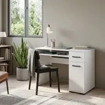 Masseno Schreibtisch ALBANO 105x56x75 cm B&uuml;rotisch Computertisch, Wei&szlig; - Wei&szlig;