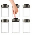 BURI Vorratsglas Vakuumglas 6er Set 1000ml | Vorratsdosen Glas mit Edelstahl...