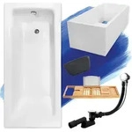 Badewanne Rechteck Set 6in1 170x75 mit Premium Ablaufgarnitur und F&uuml;&szlig;en...