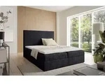 Boxspringbett Schlafzimmerbett ARNAU PREMIUM 160x200cm Stoff Tilia Schwarz -...
