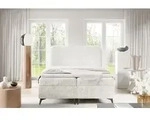 Boxspringbett Schlafzimmerbett TRIANA PREMIUM 120x200cm Stoff Trenza Creme -...