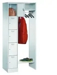STIER Garderobe, 1 S&auml;ule m. 5 F&auml;chern, AB 300 mm, Hutabl. 450 mm, Zyl., RAL...