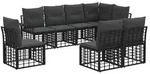 vidaXL Outdoor-Sofagarnitur 8 stk. Schwarz und Dunkelgrau Polyester - Schwarz
