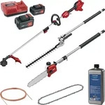 Flex Akku Garten Set 18V Hochentaster Heckenschere Rasentrimmer 2x5,0 Ah Akku...