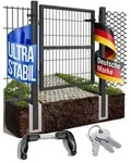 Gartentor Tor f&uuml;r Gartenzaun Zaun 100 cm hoch Gartent&uuml;r aus Metall f&uuml;r