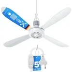 Mobiler Deckenventilator &Oslash;40 cm Wei&szlig;, XXL Anschlusskabel 5m mit Ein-/Ausschalter,