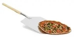 Relaxdays eckige Pizzaschaufel, Aluminium Pizzaschieber mit Holzgriff, Brotschieber