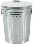 Linder Exclusiv Verzinkter Abfalleimer mit Deckel 30l - Grau