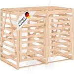 DELUKE&reg; 2er M&uuml;lltonnenbox Kiefernholz BOUMI | 162x91,5x128,5cm Natur 