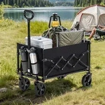 SONGMICS Handwagen faltbar, Bollerwagen, Gartenwagen, kompakt, mhit Griff, mit 4