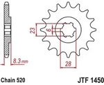 Jt Vorderes Ritzel 436 14 F&uuml;r Suzuki Lt 500 '88-92', Rm 465 '81-82', Rm 500 '83-84'