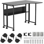 Klappschreibtisch / Beistelltisch Maclean schwarz fahrbar 100 x 73 cm max. 50 kg