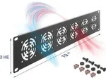 DeLOCK 67415, Abdeckplatte, Eingebauter Ventilator, Metall, Dunkles Grau, 1...