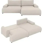 Ecksofa Lounge Schlaffunktion Bettkasten moderne L-Couch Ecke Rechts Beige /...