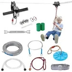 VEVOR Zipline Seilrutsche, 18,3 m Seilbahn Kinder, Zip Line Kit f&uuml;r Kinder und