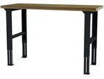 STIER h&ouml;henverstellbarer Werktisch, 1500x600x760-1060mm, aus Stahl und Buche,