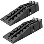 2x Auffahrrampe mit &Uuml;berfahrstopper 5t Tragkraft 90x30x21,5 cm Kunststoff