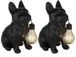 2x LED Solarleuchte, schwarz Matt, Hund, Garten, H 23,5 cm - Schwarz